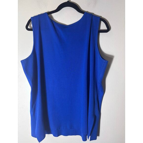 Ming Wang Bright Blue Sleeveless Tank/Shell Sz 2X - Picture 2 of 2